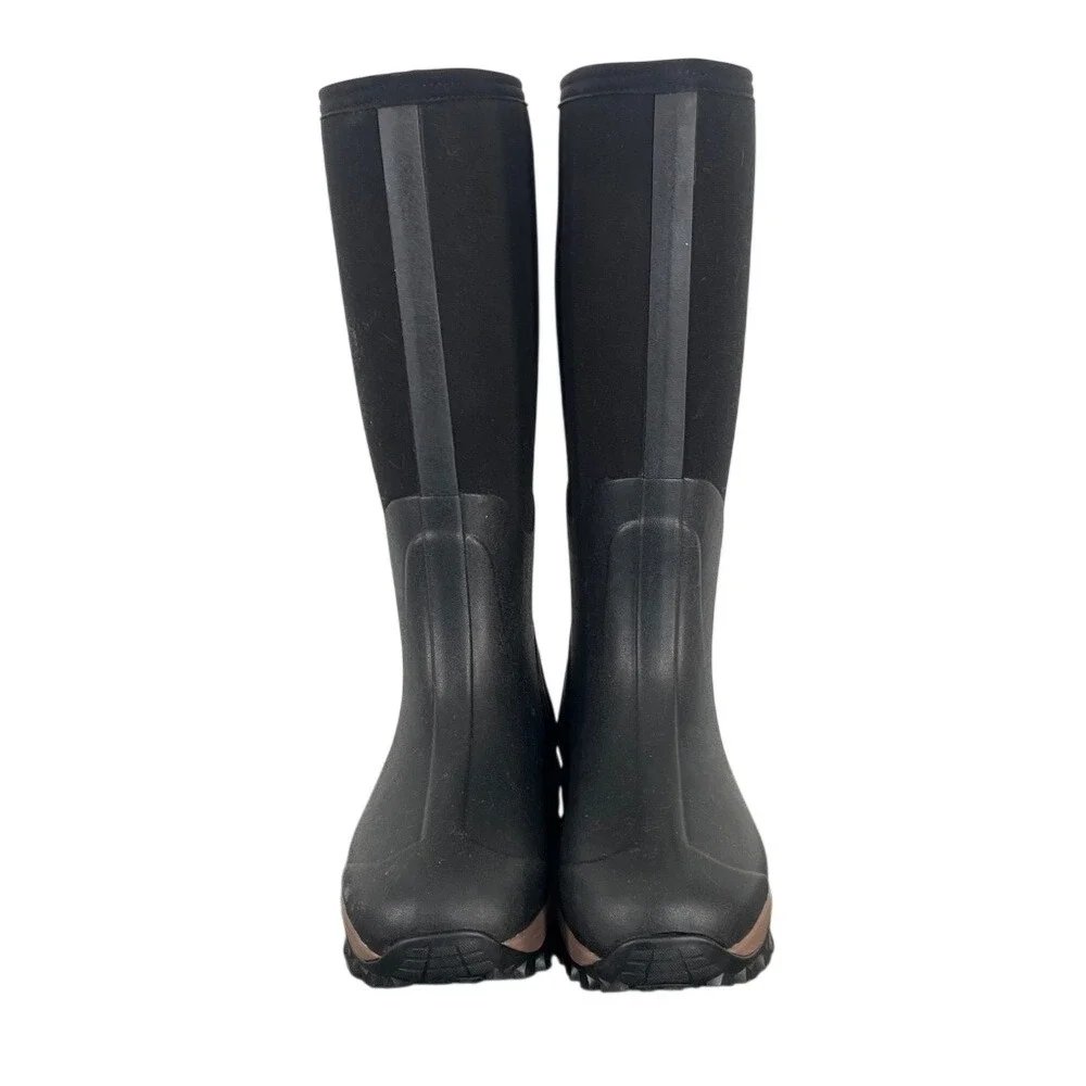 TideWe Womens Black Rubber Hunting Rain Boots‎ Size 7 Waterproof Outdoor Tall